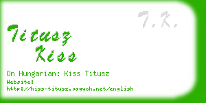 titusz kiss business card